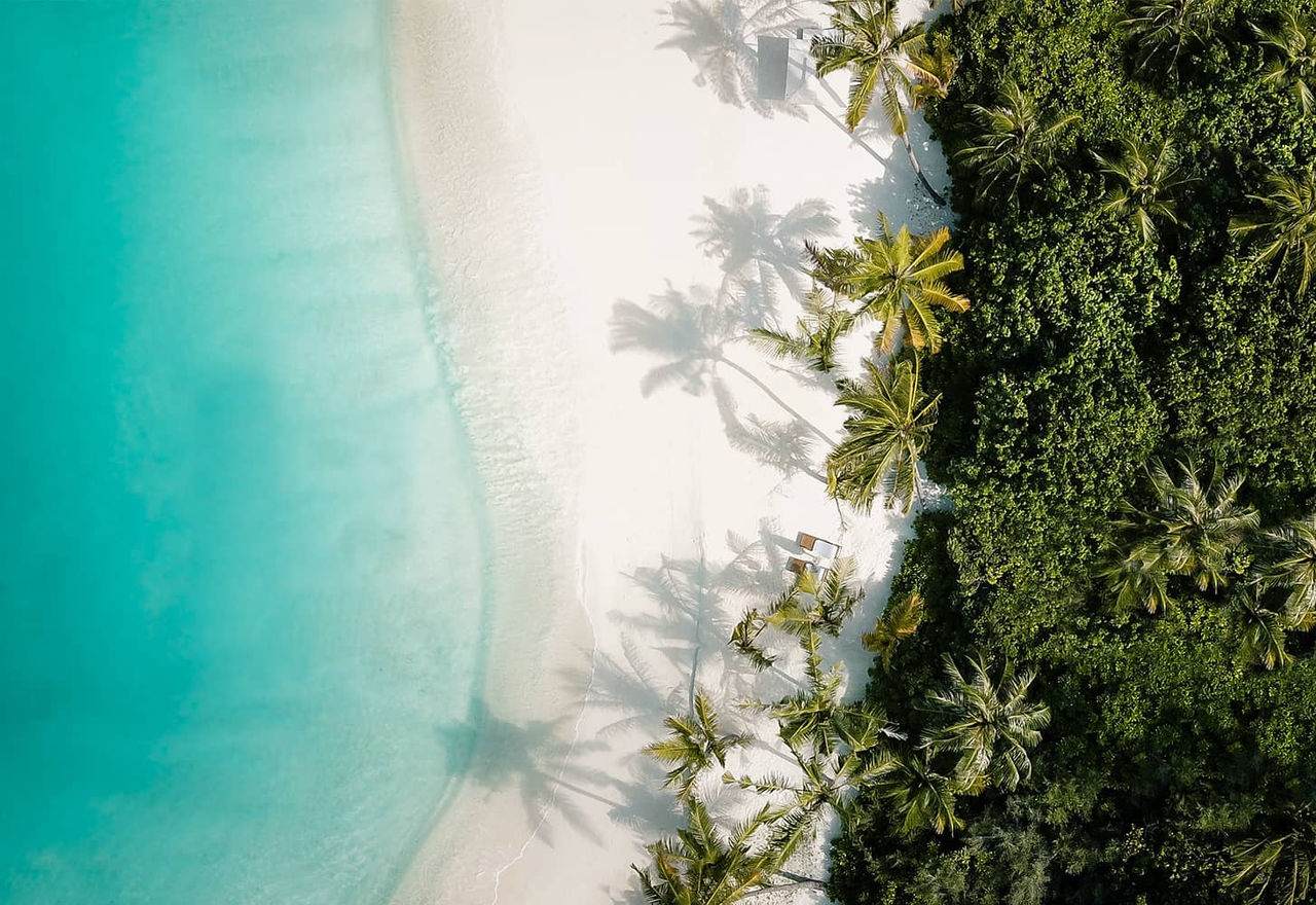 Vue aérienne de la plage